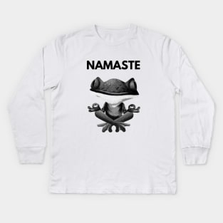 Namaste Frog Yoga Kids Long Sleeve T-Shirt